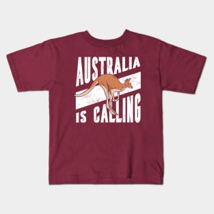 Australia Is Calling // Cute Cartoon Kangaroo Kids T-Shirt